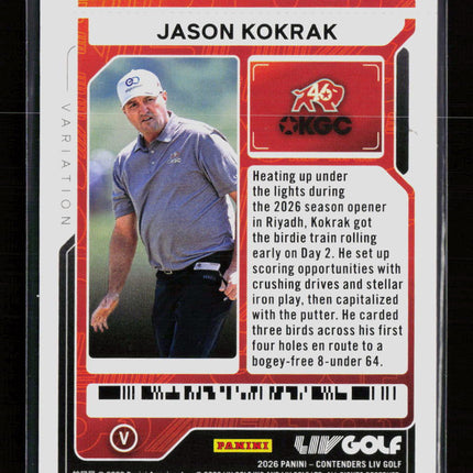 2026 Panini Contenders LIV Golf Jason Kokrak #40 Moving Day Ticket 03/36
