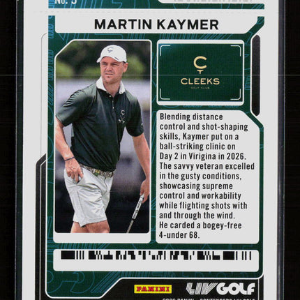 2026 Panini Contenders LIV Golf Martin Kaymer #5 05/36