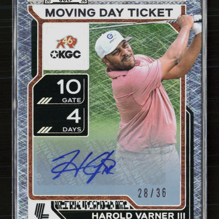 2026 Panini Contenders LIV Golf Harold Varner #42 Moving Day Ticket 28/36 Auto