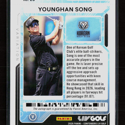 2026 Panini Contenders LIV Golf Younghan Song #23 Ticket Variation 14/54 RC Auto