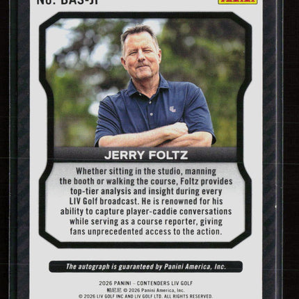 2026 Panini Contenders LIV Golf Jerry Foltz #BAS-JF Auto