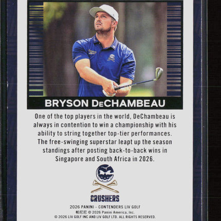 2026 Panini Contenders LIV Golf Bryson DeChambeau #CC-3