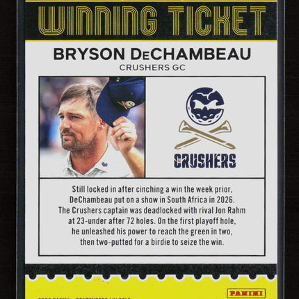 2026 Panini Contenders LIV Golf Winning Ticket Bryson DeChambeau #WT-5