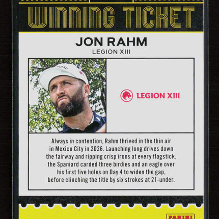 2026 Panini Contenders LIV Golf Winning Ticket Jon Rahm #WT-6