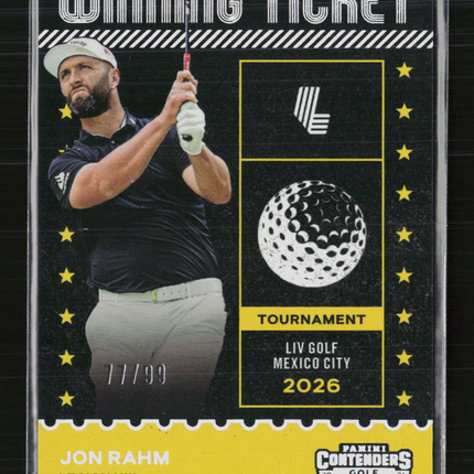2026 Panini Contenders LIV Golf Winning Ticket Jon Rahm #WT-6 11/99