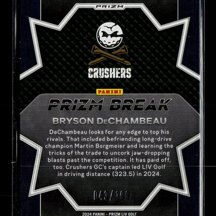 2024 Panini Prizm LIV Golf Prizm Break Bryson DeChambeau #12 043/199