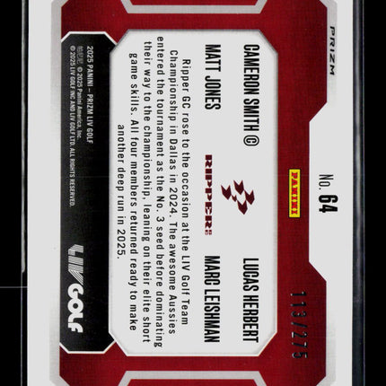 2025 Panini Prizm LIV Golf Herbert Leishman Smith Jones #64 Teal 113/275
