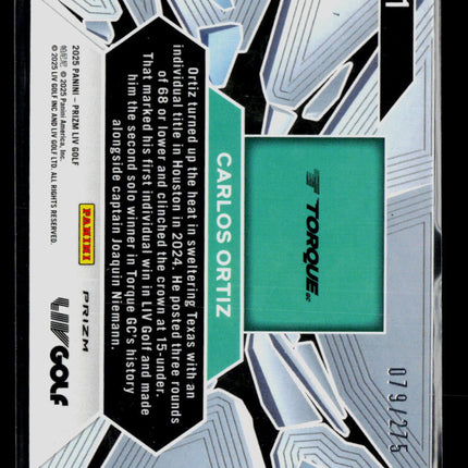 2025 Panini Prizm LIV Golf Carlos Ortiz #1 Teal