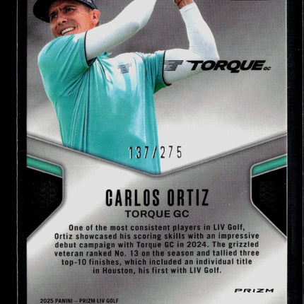 2025 Panini Prizm LIV Golf Dominance Carlos Ortiz #11 Green 137/275