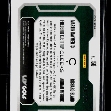 2025 Panini Prizm LIV Golf Bland Meronk Kaymer Kjettrup #56 Teal 096/215