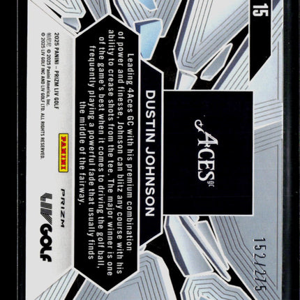 2025 Panini Prizm LIV Golf Prizm Break Dustin Johnson #15 Teal /275