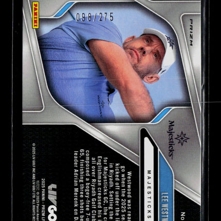 2025 Panini Prizm LIV Golf Lee Westwood #93 Teal 098/275