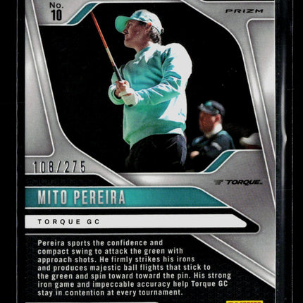 2025 Panini Prizm LIV Golf Mito Pereira #10 Teal 108/275