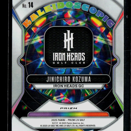 2025 Panini Prizm LIV Golf Kaleidoscopic Jinichiro Kozuma #14 Teal 077/275