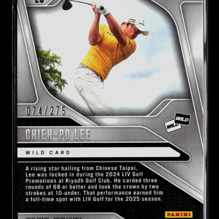 2025 Panini Prizm LIV Golf Chieh-Po Lee #23 Teal 074/275