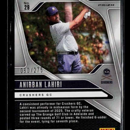 2025 Panini Prizm LIV Golf Anirban Lahiri #29 Teal 060/275