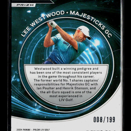 2024 Panini Prizm LIV Golf Captains Lee Westwood #83 Teal 008/199