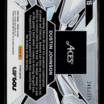 2025 Panini Prizm LIV Golf Prizm Break Dustin Johnson #15 /275