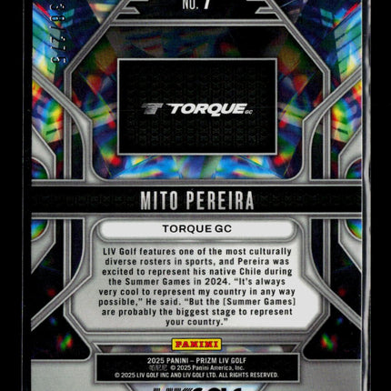 2025 Panini Prizm LIV Golf Prizmatic Mito Pereira #7 /275