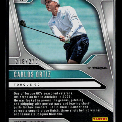 2025 Panini Prizm LIV Golf Carlos Ortiz #47 Teal 218/275