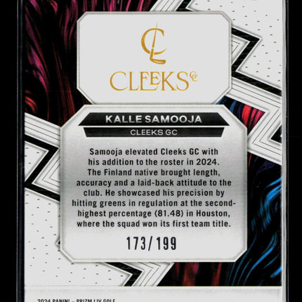 2024 Panini Prizm LIV Golf Fearless Kalle Samooja #6 Teal 173/199