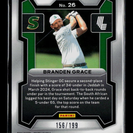 2024 Panini Prizm LIV Golf Branden Grace #26 Teal 156/199