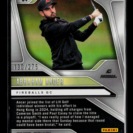 2025 Panini Prizm LIV Golf Abraham Ancer #54 Teal 190/275