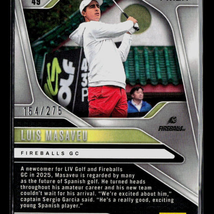 2025 Panini Prizm LIV Golf Luis Masaveu #49 Teal RC 154/275