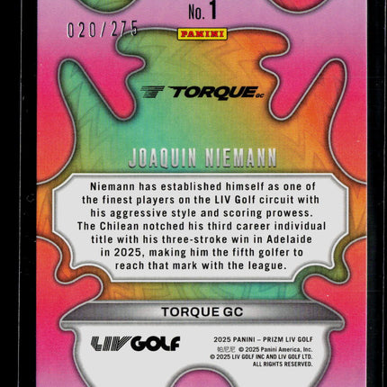 2025 Panini Prizm LIV Golf Groovy Joaquin Niemann #1 020/275