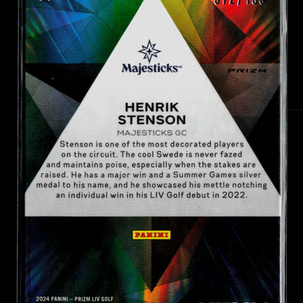 2024 Panini Prizm LIV Golf Prizmatic Henrik Stenson #14 072/199