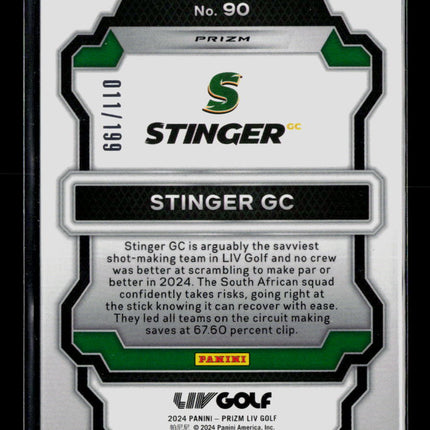 2024 Panini Prizm LIV Golf Stinger GC #90 Teal 011/199