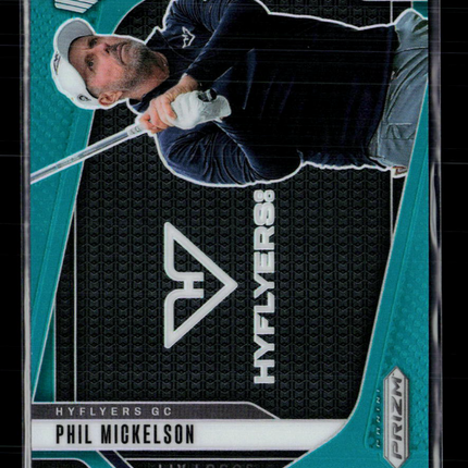 2025 Panini Prizm LIV Golf Phil Mickelson #9 Teal 108/275 LIV Logos