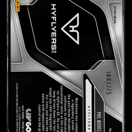 2025 Panini Prizm LIV Golf Phil Mickelson #9 Teal 108/275 LIV Logos