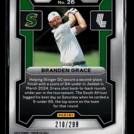 2024 Panini Prizm LIV Golf Branden Grace #26 Pulsar 210/299
