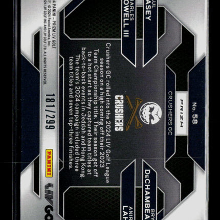 2024 Panini Prizm LIV Golf Lahiri Casey Howell III DeChambeau #58 /299