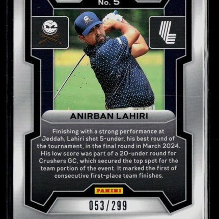 2024 Panini Prizm LIV Golf Anirban Lahiri #5 Disco 053/299 RC