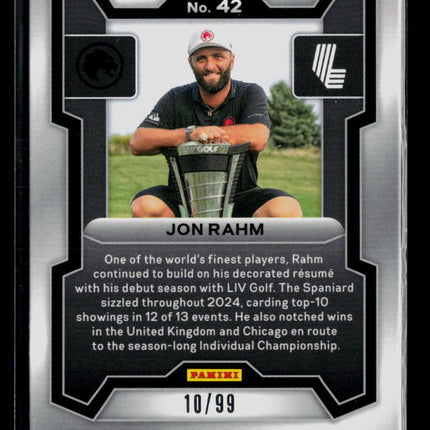 2024 Panini Prizm LIV Golf Jon Rahm #42 Blue RC 10/99