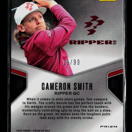 2025 Panini Prizm LIV Golf Cameron Smith #3 Blue 29/99