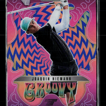 2025 Panini Prizm LIV Golf Groovy Joaquin Niemann #1 Blue 26/99