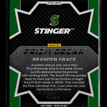 2024 Panini Prizm LIV Golf Prizm Break Branden Grace #4 Blue 48/99
