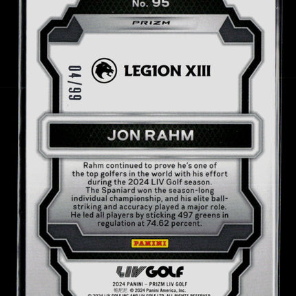2024 Panini Prizm LIV Golf Jon Rahm #95 Blue 04/99