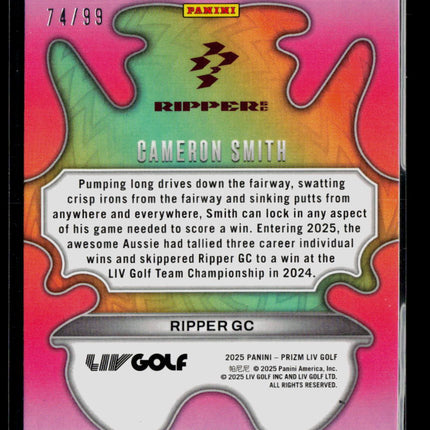 2025 Panini Prizm LIV Golf Groovy Cameron Smith #9 74/99