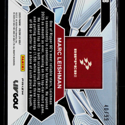 2025 Panini Prizm LIV Golf Marc Leishman #8 Blue 40/99