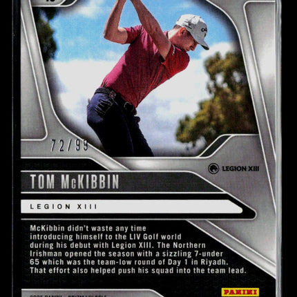 2025 Panini Prizm LIV Golf Tom McKibbin #18 Blue RC 72/99