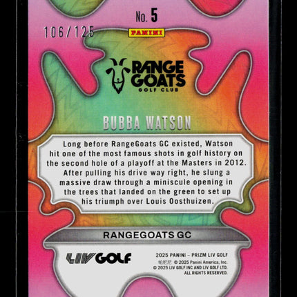 2025 Panini Prizm LIV Golf Groovy Bubba Watson #5 106/125