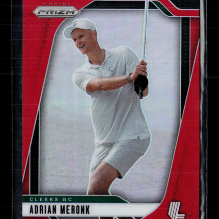 2025 Panini Prizm LIV Golf Adrian Meronk #45 Red 091/125