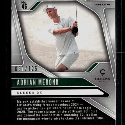 2025 Panini Prizm LIV Golf Adrian Meronk #45 Red 091/125
