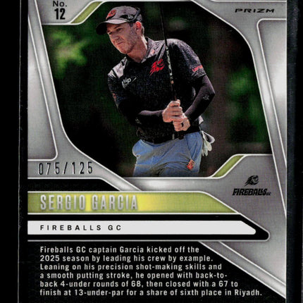 2025 Panini Prizm LIV Golf Sergio Garcia #12 Red 075/125