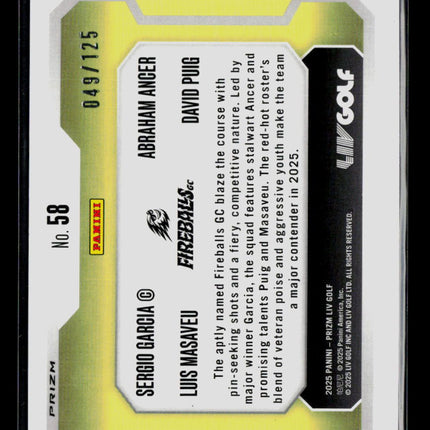 2025 Panini Prizm LIV Golf Masaveu Puig Ancer Garcia #58 Red 049/125
