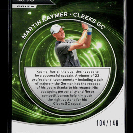 2024 Panini Prizm LIV Golf Martin Kaymer #76 Red 104/149 Captains